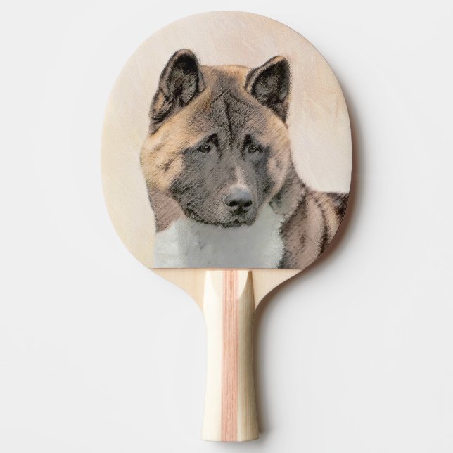 Akita Painting - Cute Original Hund Art Pingisracket (Framsidan)