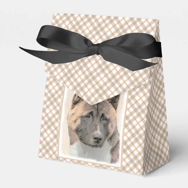 Akita Painting - Cute Original Hund Art Presentaskar (Framsidan Sidan)
