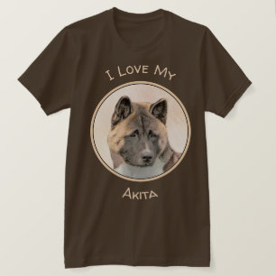 Akita Painting - Cute Original Hund Art T Shirt