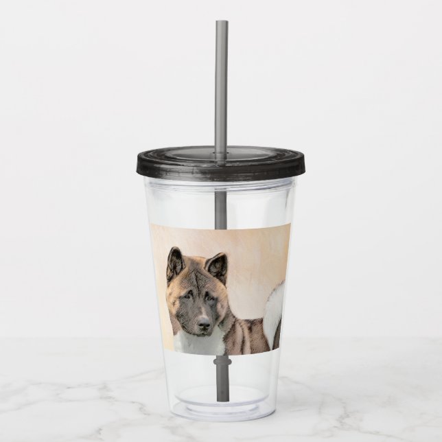 Akita Painting - Cute Original Hund Art Take Away Mugg (Framsida)