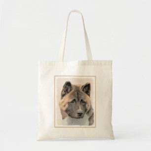 Akita Painting - Cute Original Hund Art Tygkasse