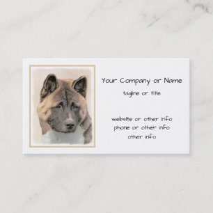 Akita Painting - Cute Original Hund Art Visitkort