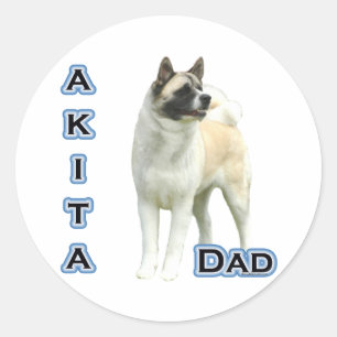 Akita Pappa 4 - Sticker Runt Klistermärke