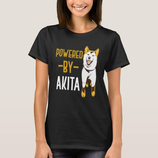 Akita Powed by Akita Shiba Inu Hund Akita Hund Pu T Shirt (Framsida)