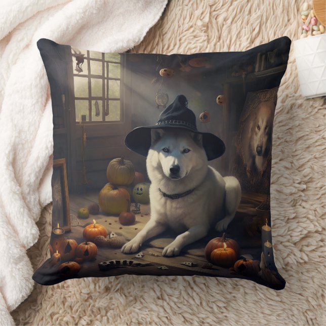 Akita Pumpa Halloween Skräckinjagande Kudde (Filt)