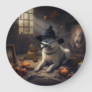 Akita Pumpa Halloween Skräckinjagande Stor Klocka