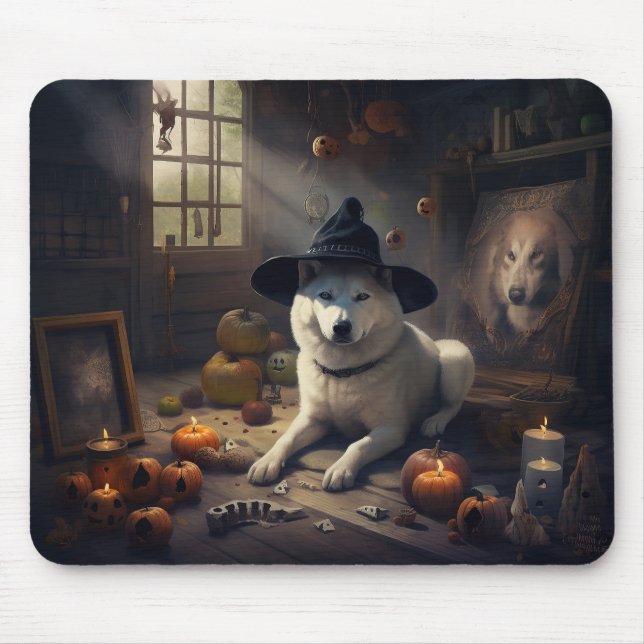 Akita Pumpkins Halloween Scary Musmatta (Framsidan)