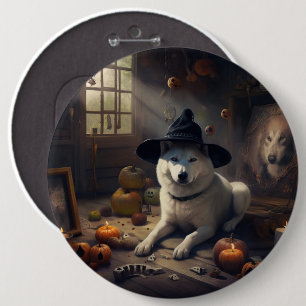 Akita Pumpor Halloween Skräckinjagande Knapp