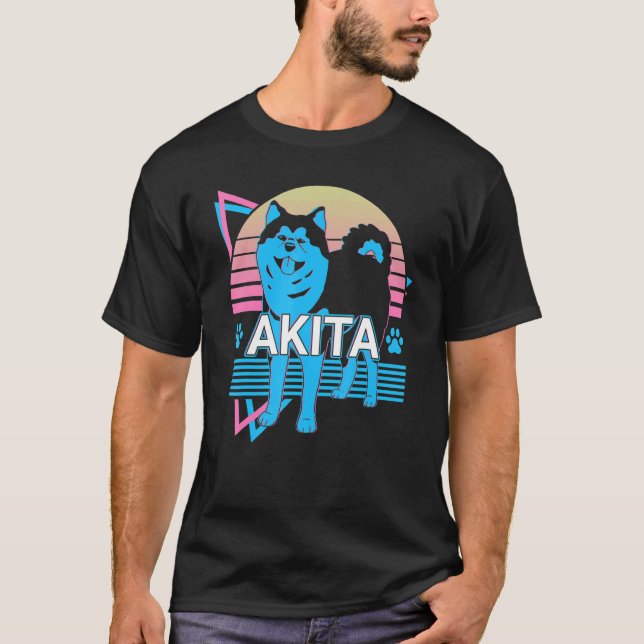 Akita Retro T Shirt (Framsida)