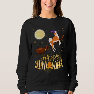 Akita Ride Häxa Hagelgevär Akita Hund Halloween T Shirt