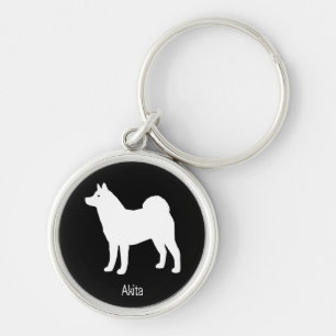 Akita Rund Silverfärgad Nyckelring