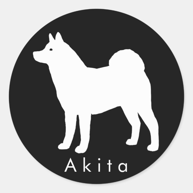 Akita Runt Klistermärke (Framsida)