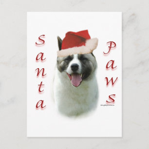 Akita Santa tassar Helg Vykort