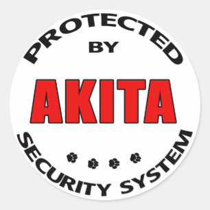 Akita Security System Runt Klistermärke