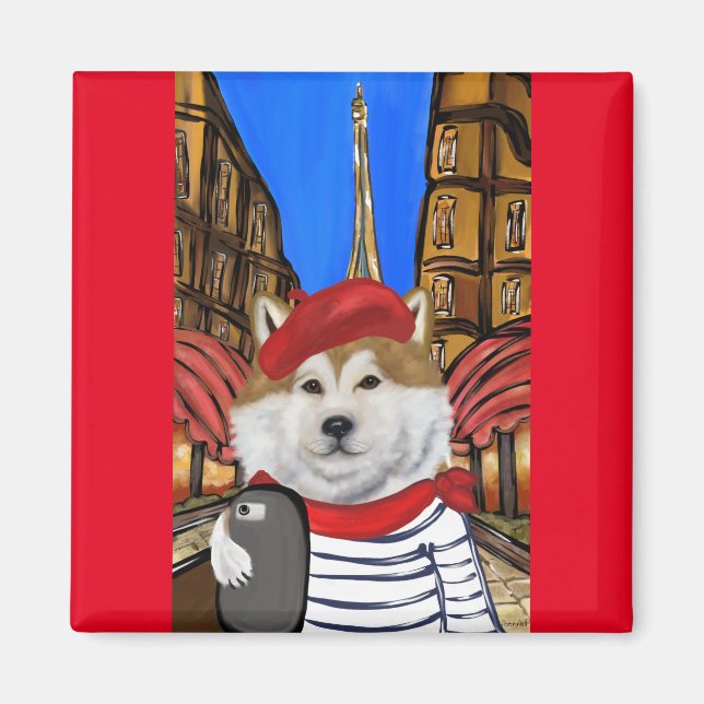 Akita Selfie Magnet (Framsidan)