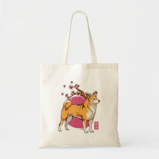 akita shiba inu hund japanese cherry blommar sakur tygkasse