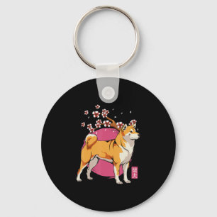 Akita Shiba Inu Hund Japanska Cherry Blommar Sakur Nyckelring