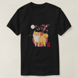 Akita Shiba Inu Hund of Japan Cherry Blommar Måne T Shirt