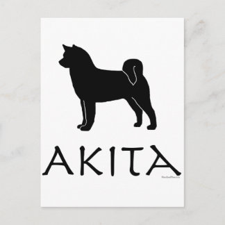 Akita Silhouette Vykort