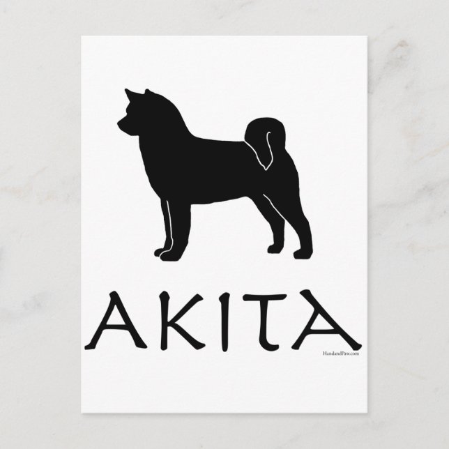 Akita Silhouette Vykort (Framsida)