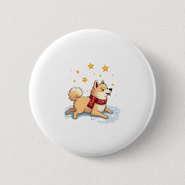 Akita Snowball Fight Knapp (Framsida)