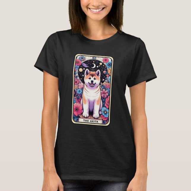 Akita Tarot Card T Shirt (Framsida)