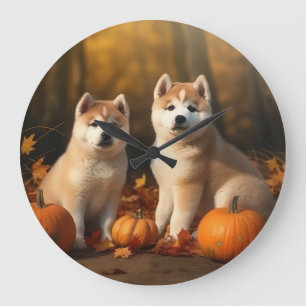 Akita Valp Höstglädje Pumpa Stor Klocka