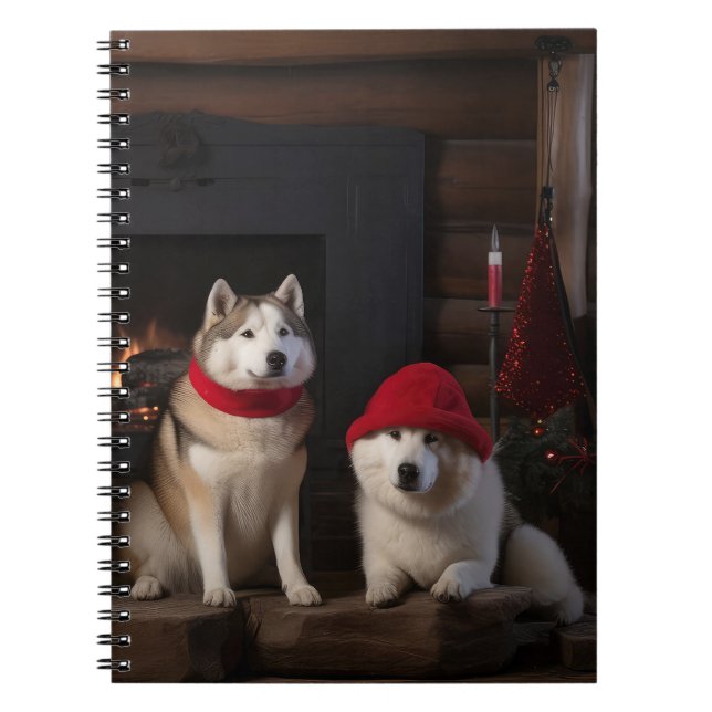 Akita vid brasan jul anteckningsbok (Framsidan)