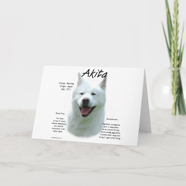 Akita (vit) historiedesign helgkort (Framsida)