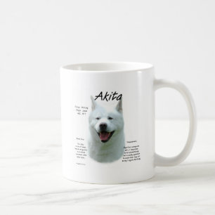 Akita (vit) historiedesign kaffemugg