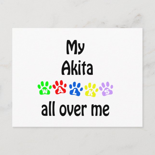 Akita Walks Design Vykort (Framsida)
