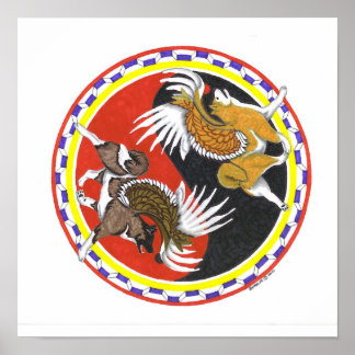 akita yin och yang poster