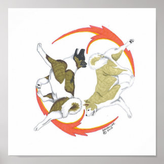 akita yin och yang poster