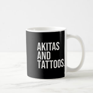 Akitas och Tattoos Akita Owner Hund Inked Älskare Kaffemugg