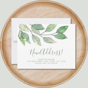 Akkateringskort med vattenfärg Ny adress Meddelande