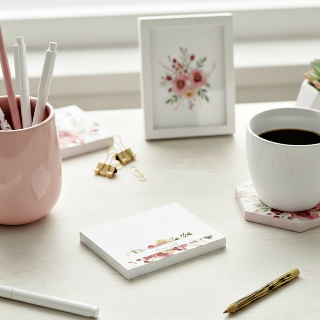 Akkurat vattenfärg blommig  post-it block (Skapare uppladdad)