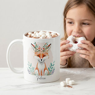 Akkurat vattenfärg räfflad räv kaffemugg