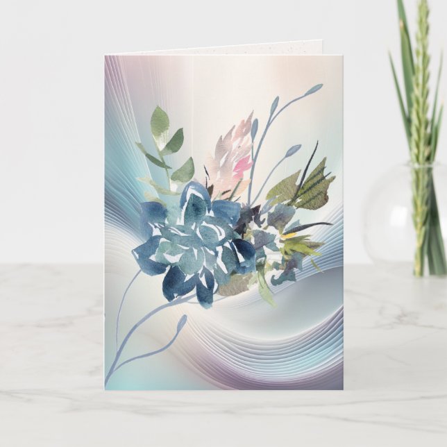 Akkvattenblommor på opalescent virvel kort (Framsida)