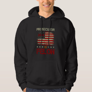 Åklagare mot Felon 2024 Retro Rand Voting Val Hoodie