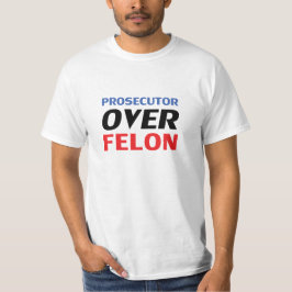Åklagare över Felon-typografi rött vitt blått T Shirt