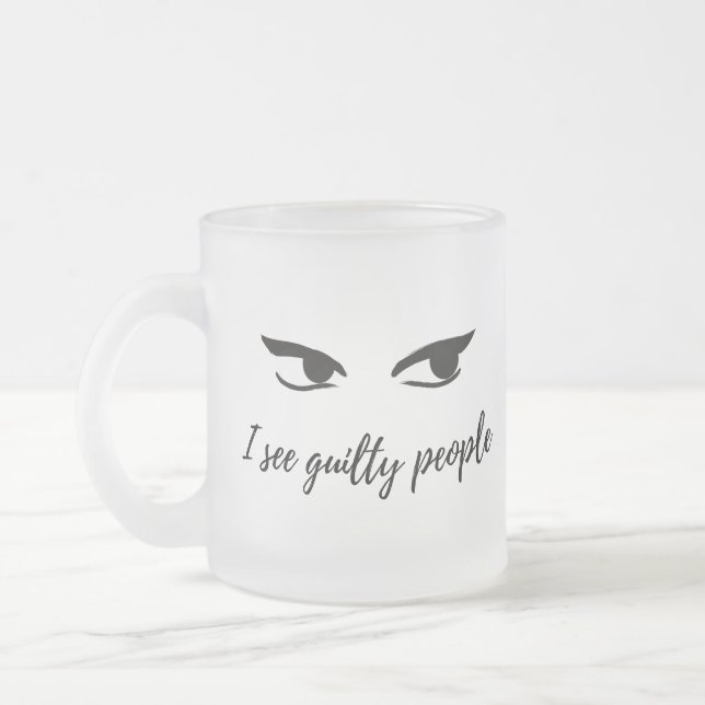 Åklagare rolig gåva idé frostad glasmugg (Vänster)