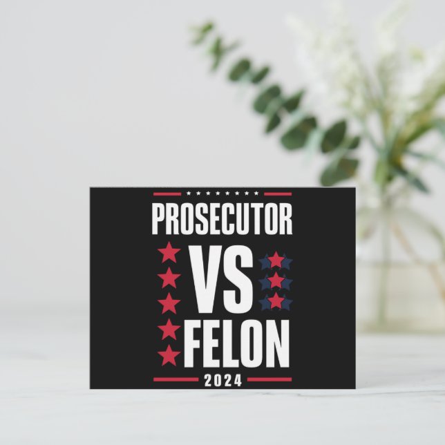 Åklagare Vs Felon 2024 Vykort (Stående Fram)