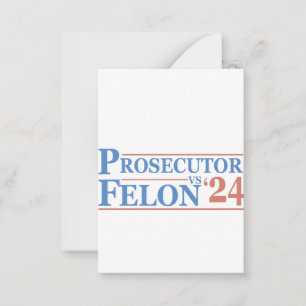 Åklagare Vs Felon American Valection 2024 T-Shirt Anteckningskort
