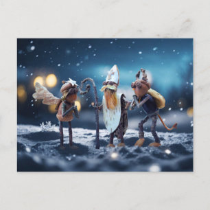 Aknalver som ängel, djävulen och Saint Nicholas Vykort