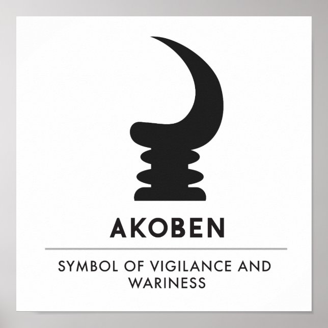 AKOBEN | Krig Horn | Symbol för vaksamhet Poster (Framsidan)
