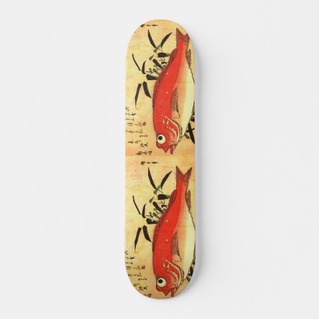 Akodai - Hiroshiges färgstarka japanska fiskutskri Skateboard Bräda 19,5 Cm (Framsida)