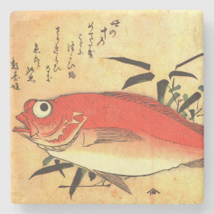 Akodai - Hiroshiges färgstarka japanska fiskutskri Stenunderlägg