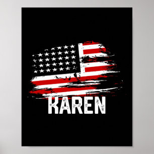 Akokay Women's Karen USA flagga Personlig 4:e av Poster
