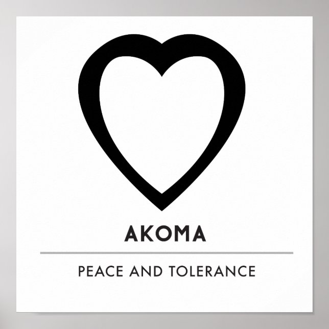 Akoma | Symbol för vit tålamod och tolerans Poster (Framsidan)