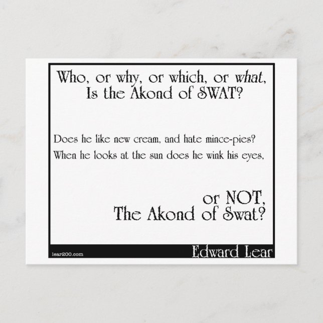 Akond of Swat 20 Vykort (Framsida)